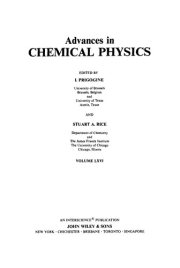 Couverture : Advances in Chemical Physics (Advances in Chemical Physics S.)