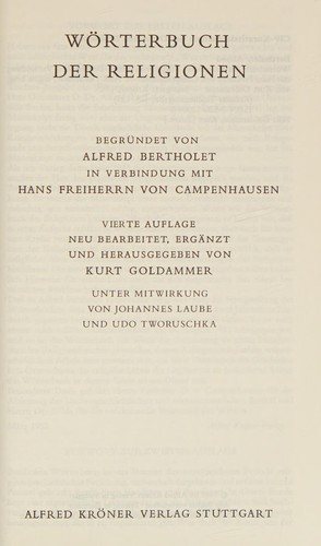 Couverture : Wörterbuch der Religionen