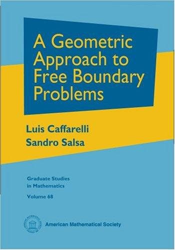 Couverture : A geometric approach to free boundary problems