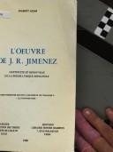 Couverture : L' œuvre de J.R. Jiménez