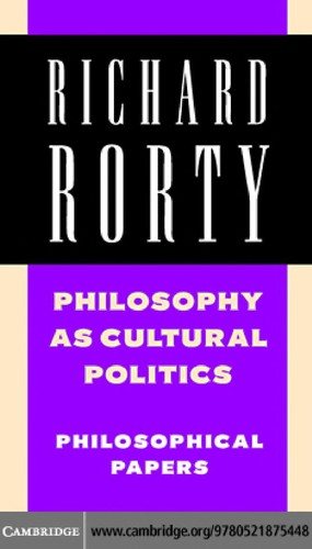 Couverture : Philosophy as cultural politics