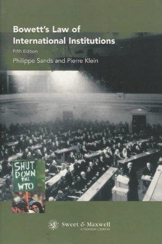 Couverture : Bowett's law of international institutions