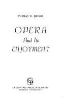 Couverture : Opera and its enjoyment