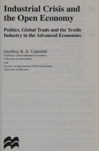 Couverture : Industrial Crisis and the Open Economy