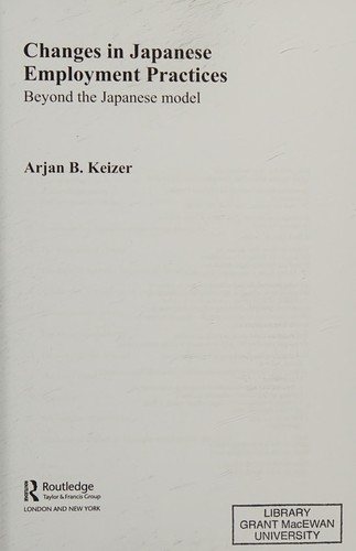 Couverture : Changes in Japanese employment practices