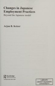 Couverture : Changes in Japanese employment practices