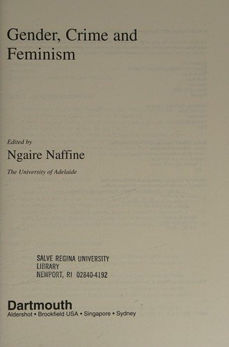 Couverture : Gender, crime, and feminism
