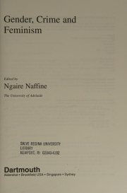 Couverture : Gender, crime, and feminism