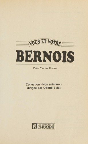 Couverture : Vous et votre bernois