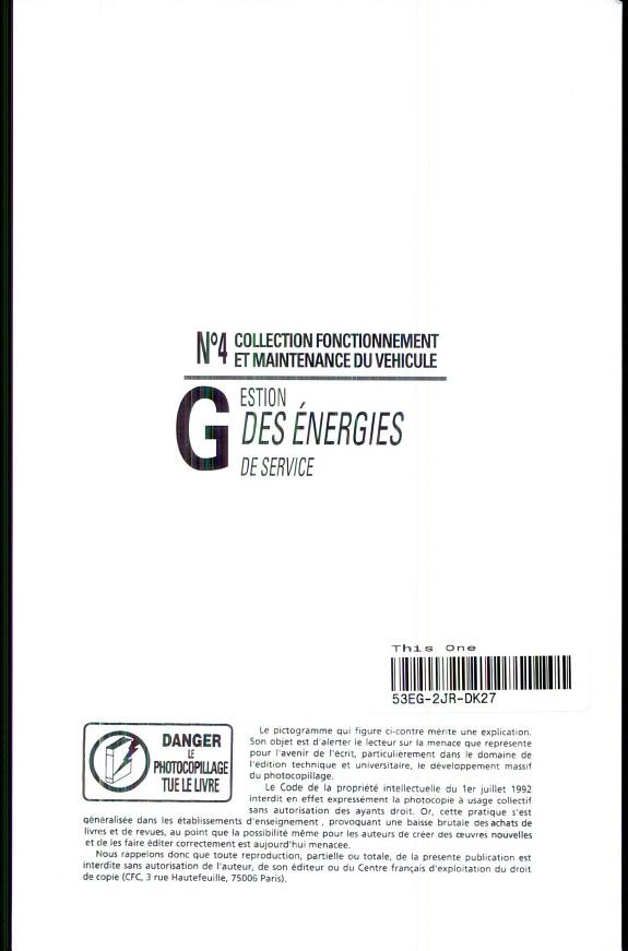Couverture : Gestion des énergies de service