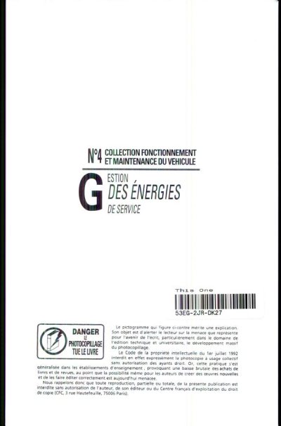 Couverture : Gestion des énergies de service