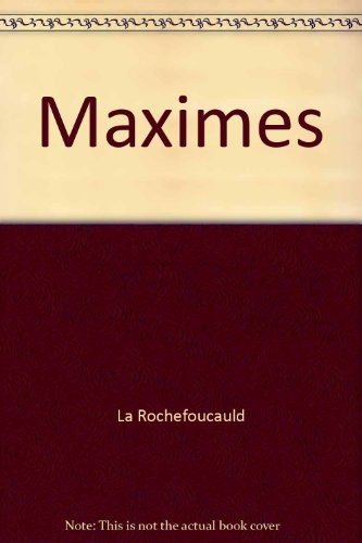 Couverture : Maximes