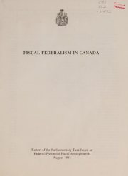 Couverture : Fiscal federalism in Canada
