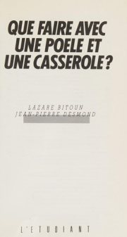 Couverture : Que faire avec une poêle et une casserole?