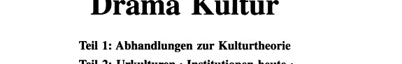 Couverture : Drama Kultur