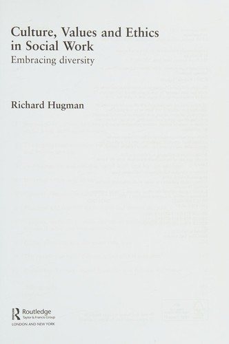 Couverture : Culture, Values and Ethics in Social Work