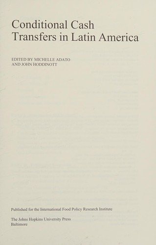 Couverture : Conditional cash transfers in Latin America