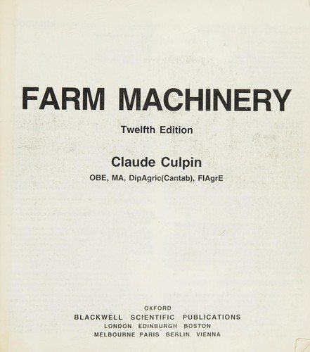 Couverture : Farm Machinery