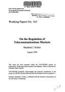 Couverture : On the regulation of telecommunications markets
