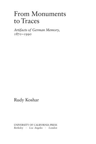Couverture : From monuments to traces