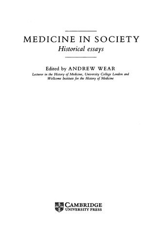 Couverture : Medicine in society