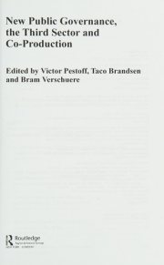 Couverture : New Public Governance, the Third Sector and Co-production