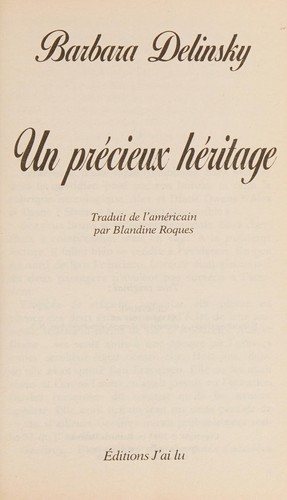 Couverture : Un précieux héritage