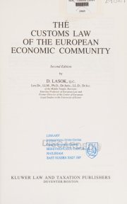 Couverture : The customs law of the European Economic Community