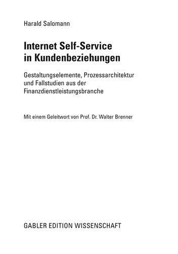 Couverture : Internet Self-Service in Kundenbeziehungen