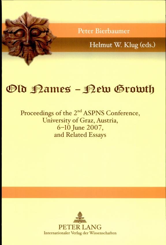 Couverture : Old names - new growth