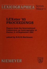 Couverture : LEXeter '83 proceedings