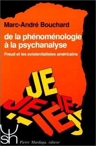 Couverture : De la phénoménologie à la psychanalyse