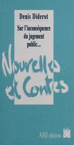 Couverture : Sur l'inconséquence du jugement public de nos actions particulières