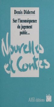 Couverture : Sur l'inconséquence du jugement public de nos actions particulières