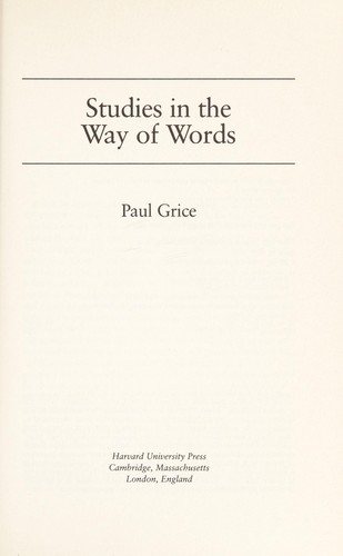 Couverture : Studies in the way of words	