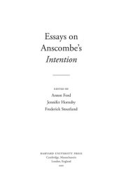 Couverture : Essays on Anscombe’s Intention