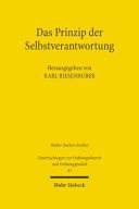 Couverture : Das Prinzip der Selbstverantwortung
