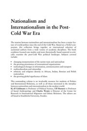 Couverture : Nationalism and internationalism in the Post-Cold War era