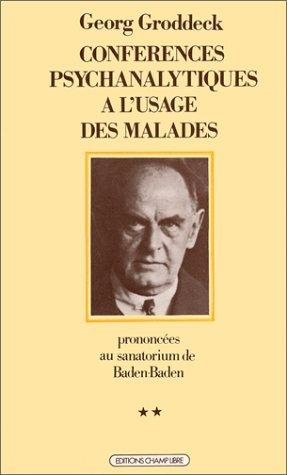 Couverture : Conférences psychanalytiques à l'usage des malades prononcées au sanatorium de Baden-Baden