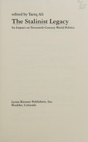 Couverture : The Stalinist legacy