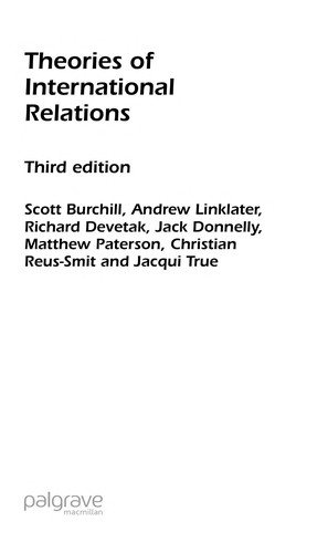 Couverture : Theories of International Relations, Third Edition