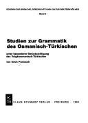 Couverture : Studien zur Grammatik des Osmanisch-Türkischen