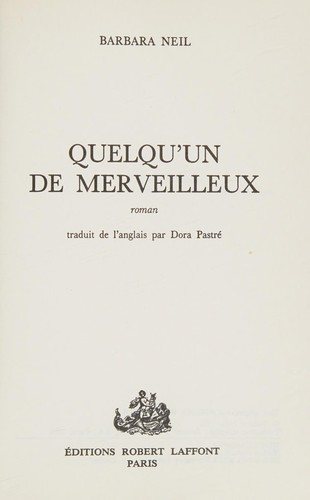 Couverture : Quelqu'un de merveilleux