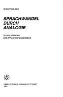 Couverture : Sprachwandel durch Analogie