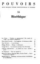 Couverture : Bioéthique.