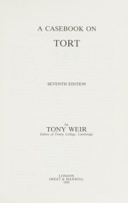 Couverture : A casebook on tort
