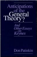Couverture : Anticipations of the General Theory?