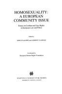 Couverture : Homosexuality, a European Community issue