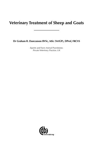 Couverture : Veterinary Treatment of Sheep and Goats