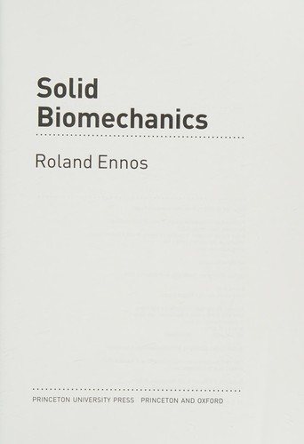 Couverture : Solid Biomechanics